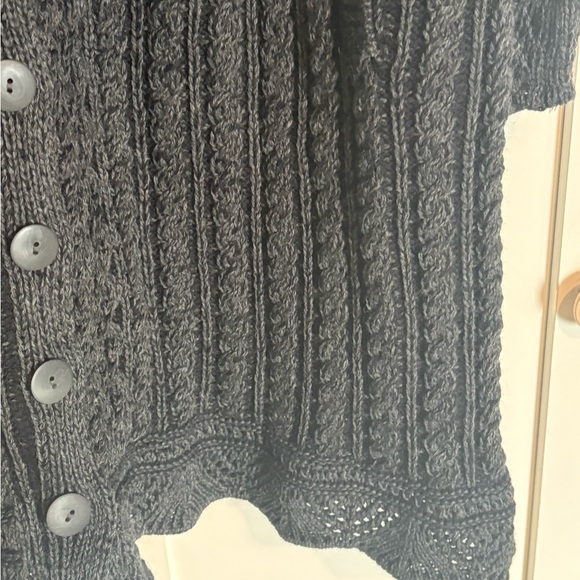 Aran Crafts Black Cable Knit Cardigan Coat - Picture 2 of 11